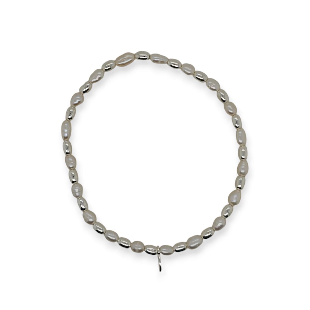 BRACELET S/S & OVAL PEARL