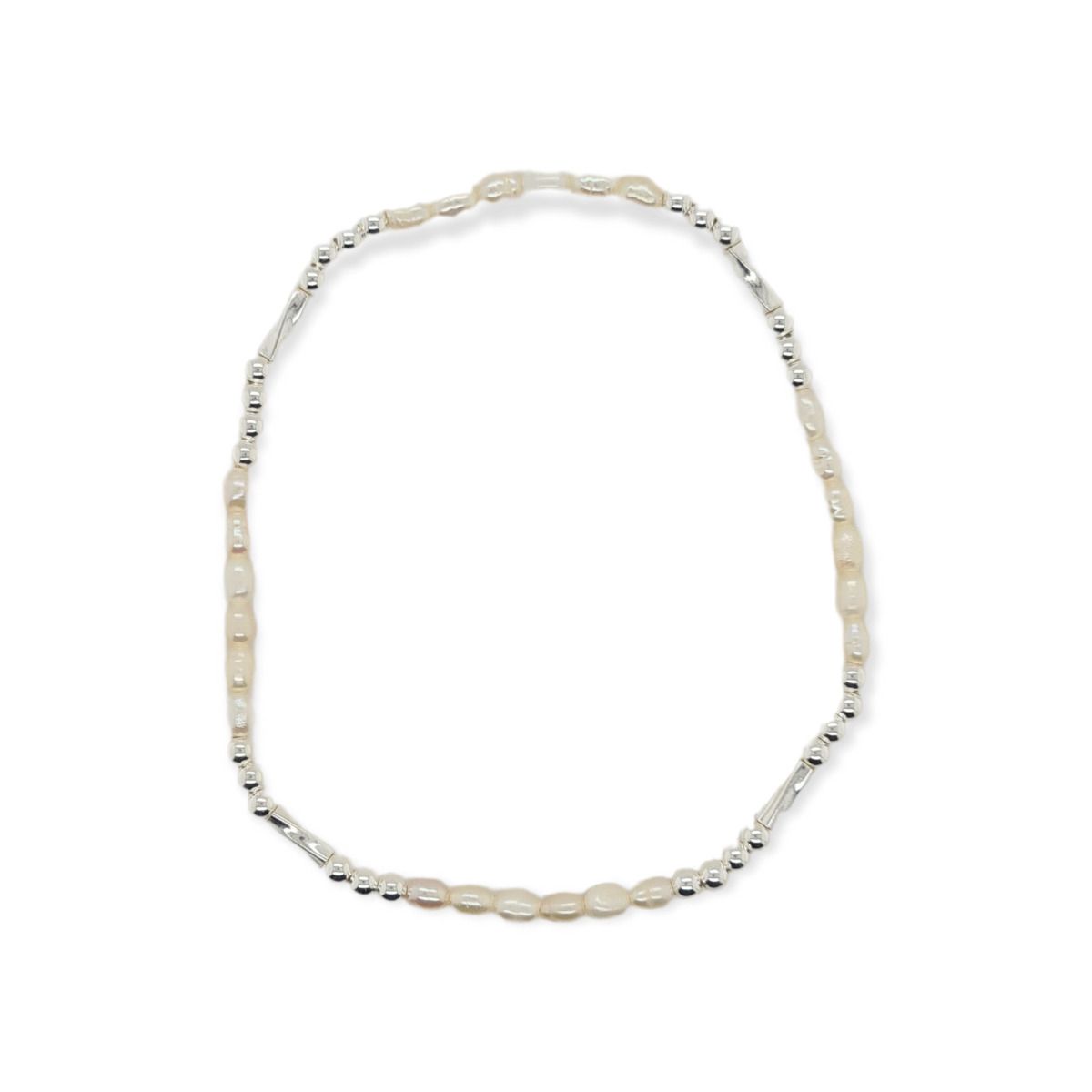 BRACELET S/S & PEARL STRETCH