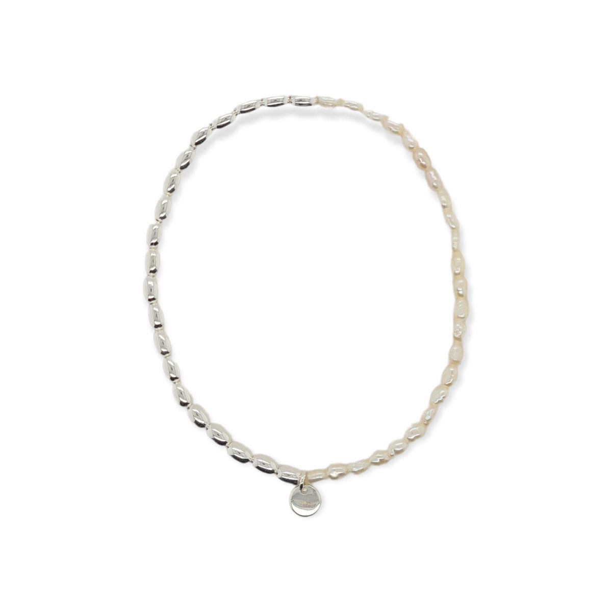 BRACELET S/S & PEARL STRETCH