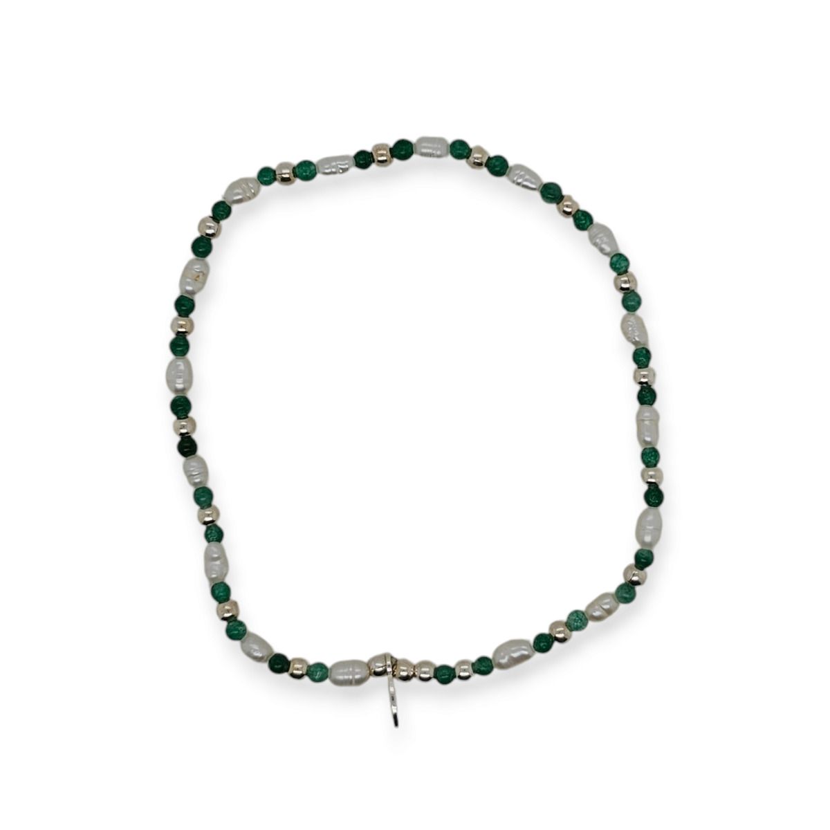 BRACELET S/S PEARL & TURQ