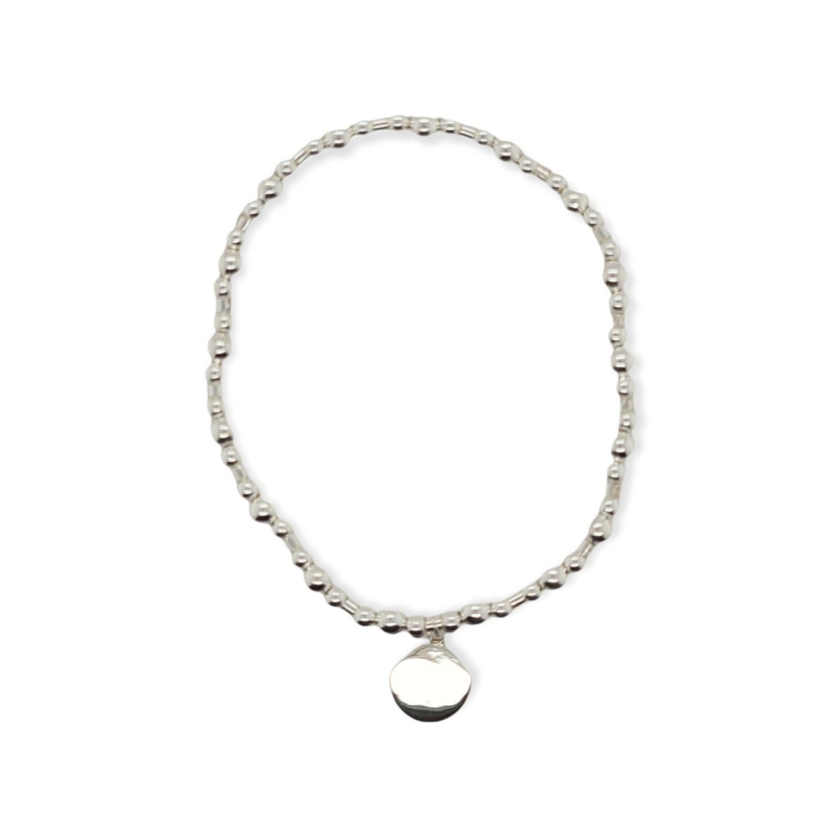 BRACELET S/S STRETCH DISC & PL