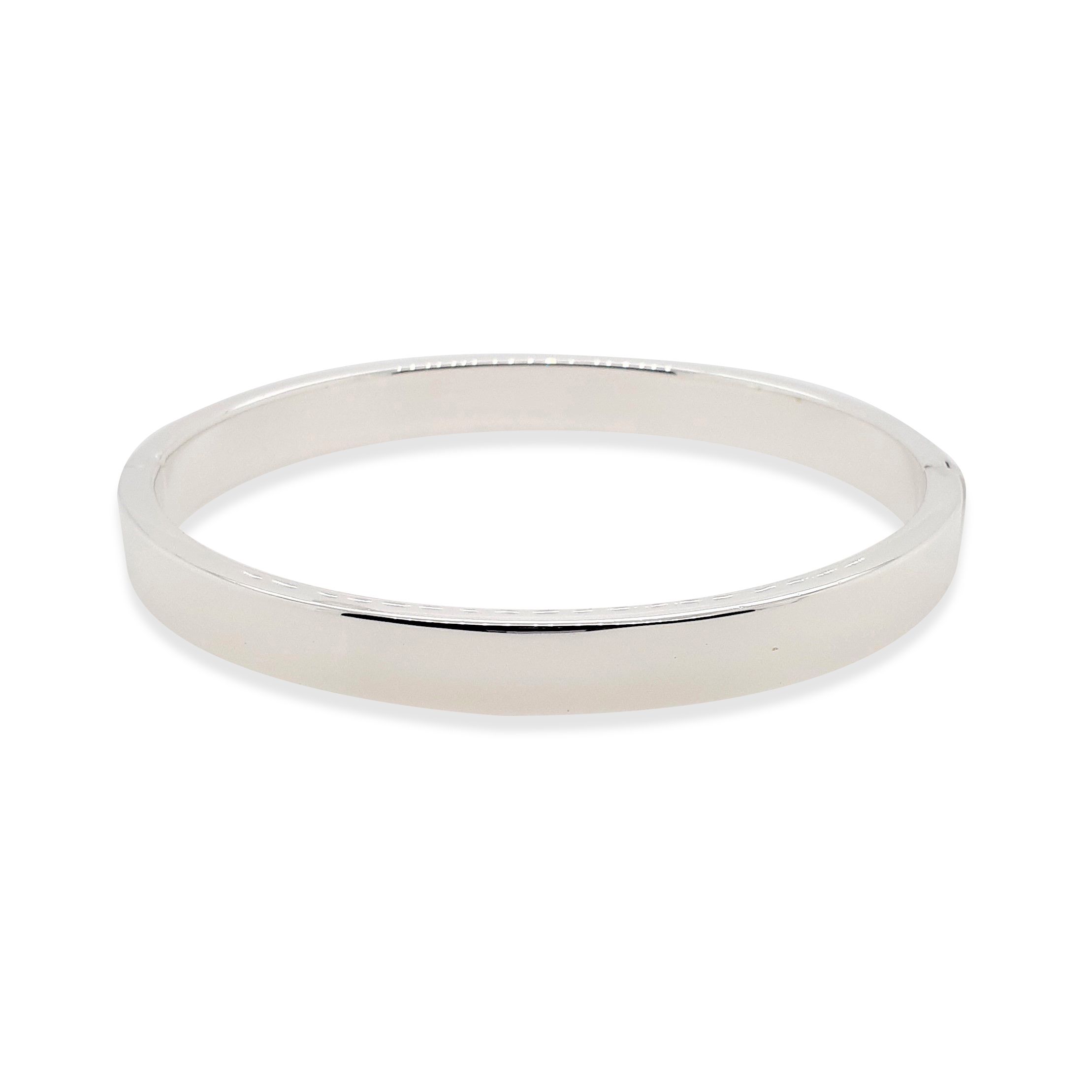 BANGLE S/S HINGED FLAT OVAL