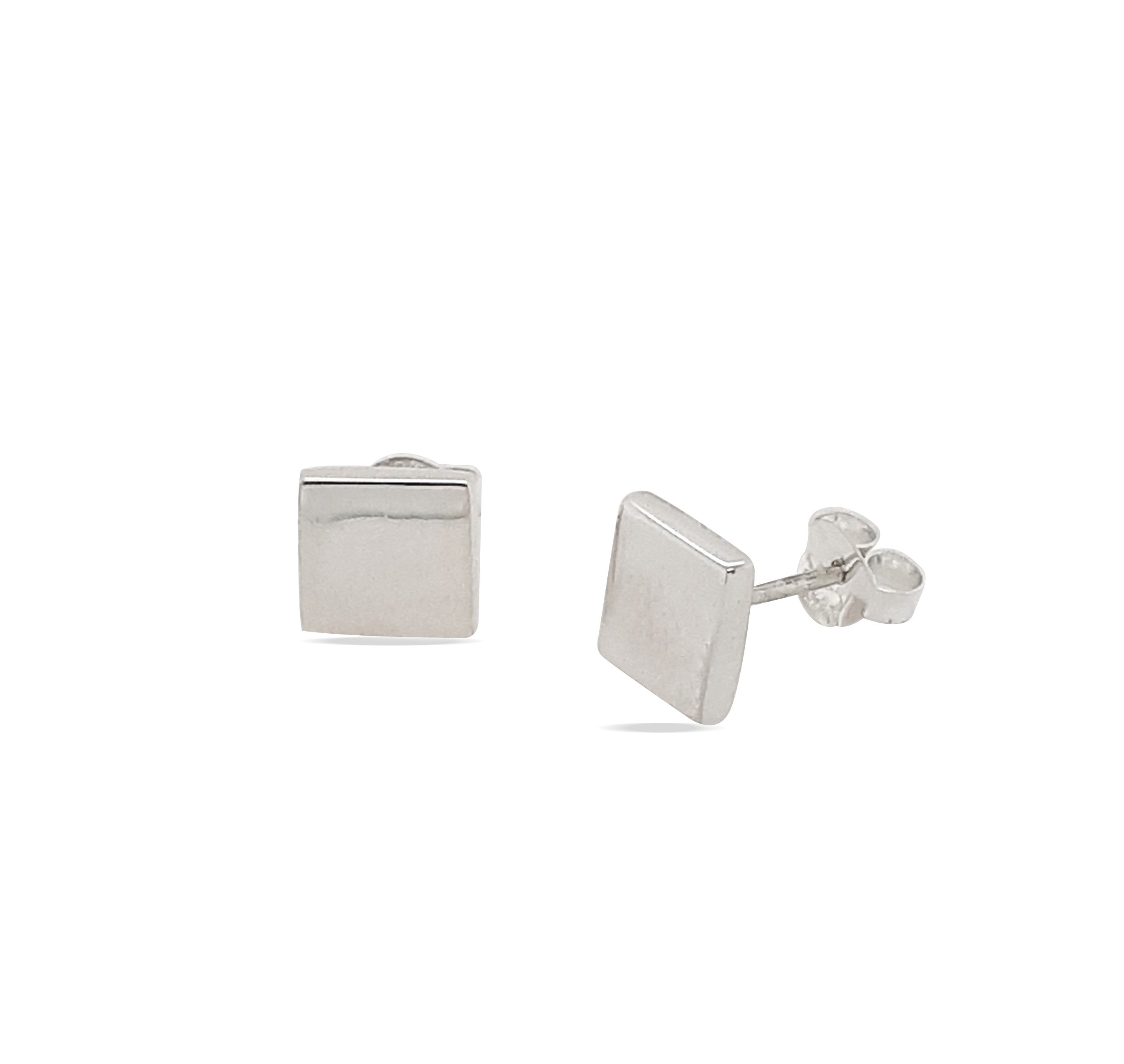 EARRINGS S/S 7mm SQUARE STUDS