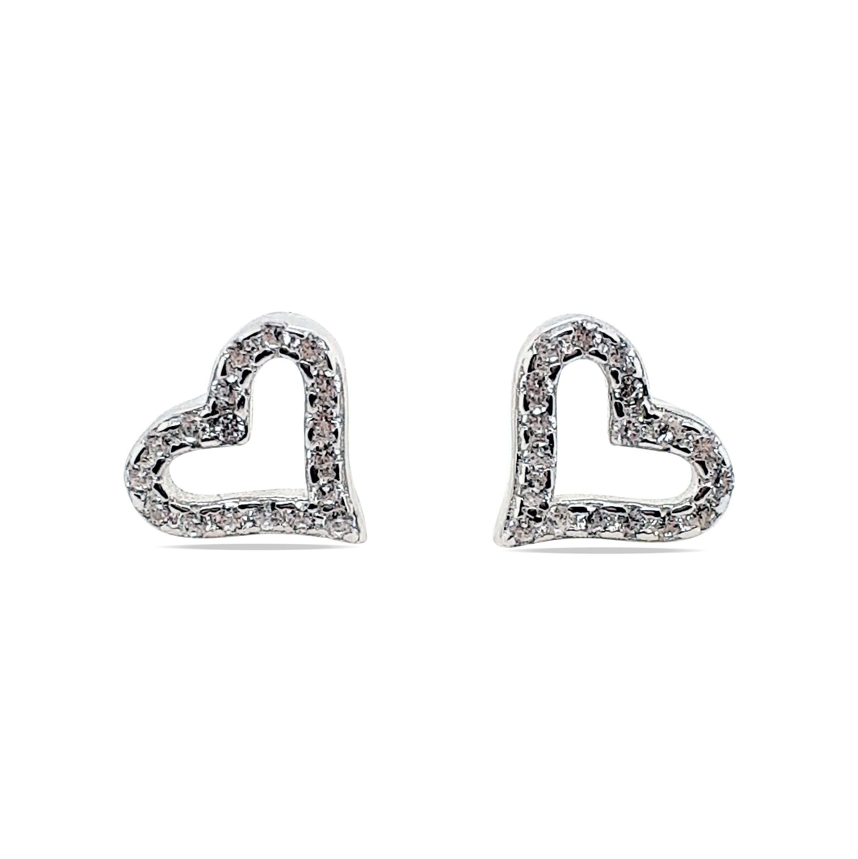 EARRINGS S/S CZ CUTE HEARTS