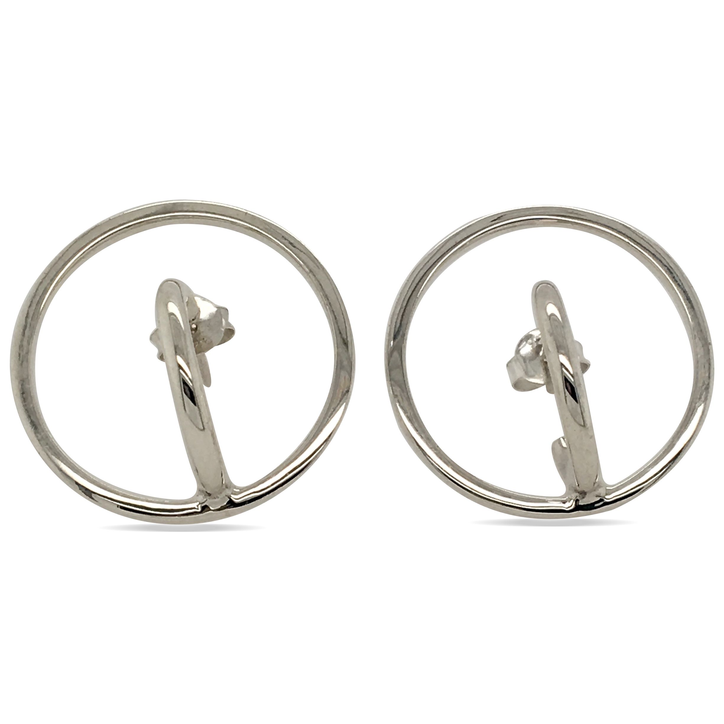 EARRINGS S/S DBL LOOP STUDS