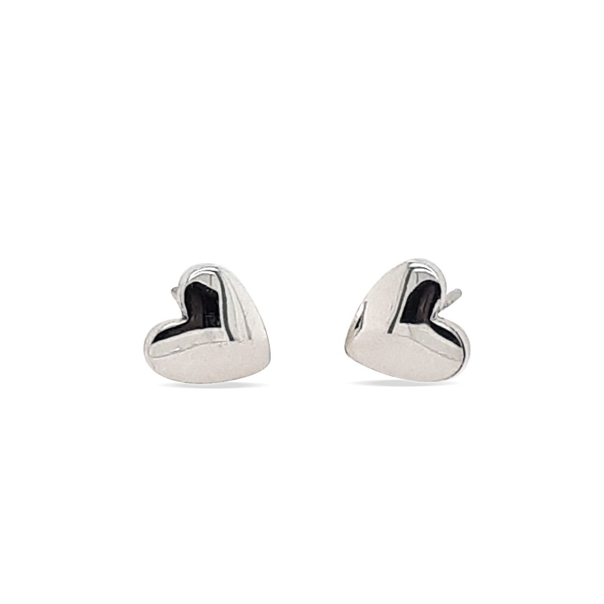 EARRINGS S/S MED PUFF HEART ST