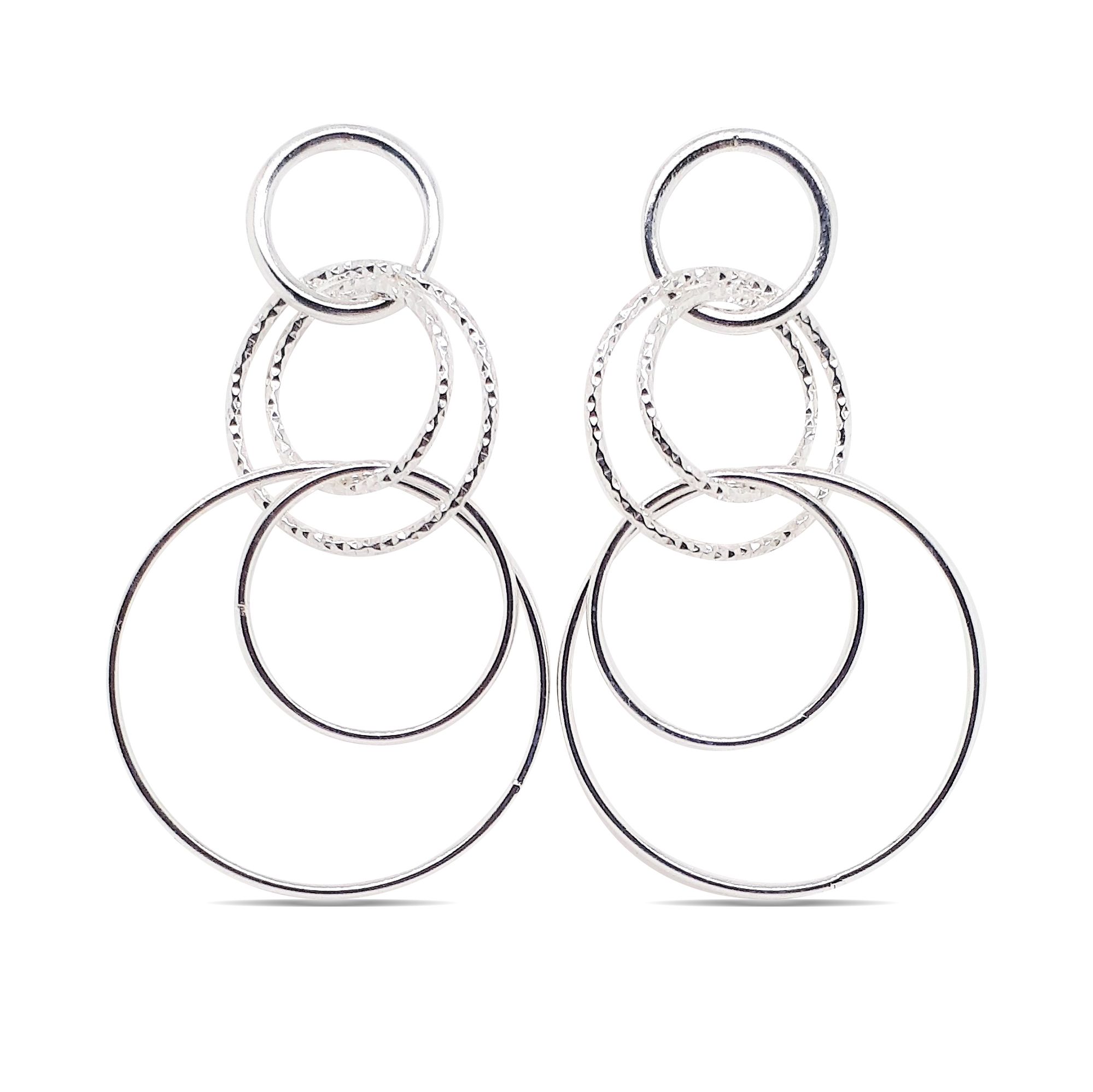 EARRINGS S/S RND LOOP DROPS