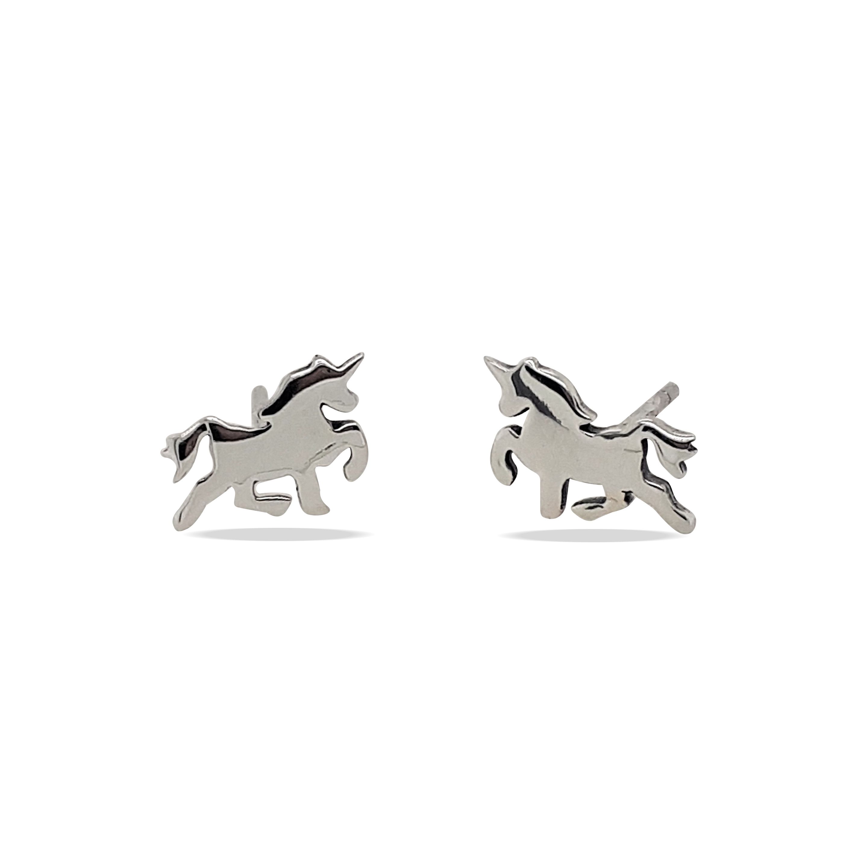 EARRINGS S/S UNICORN STUDS NEW