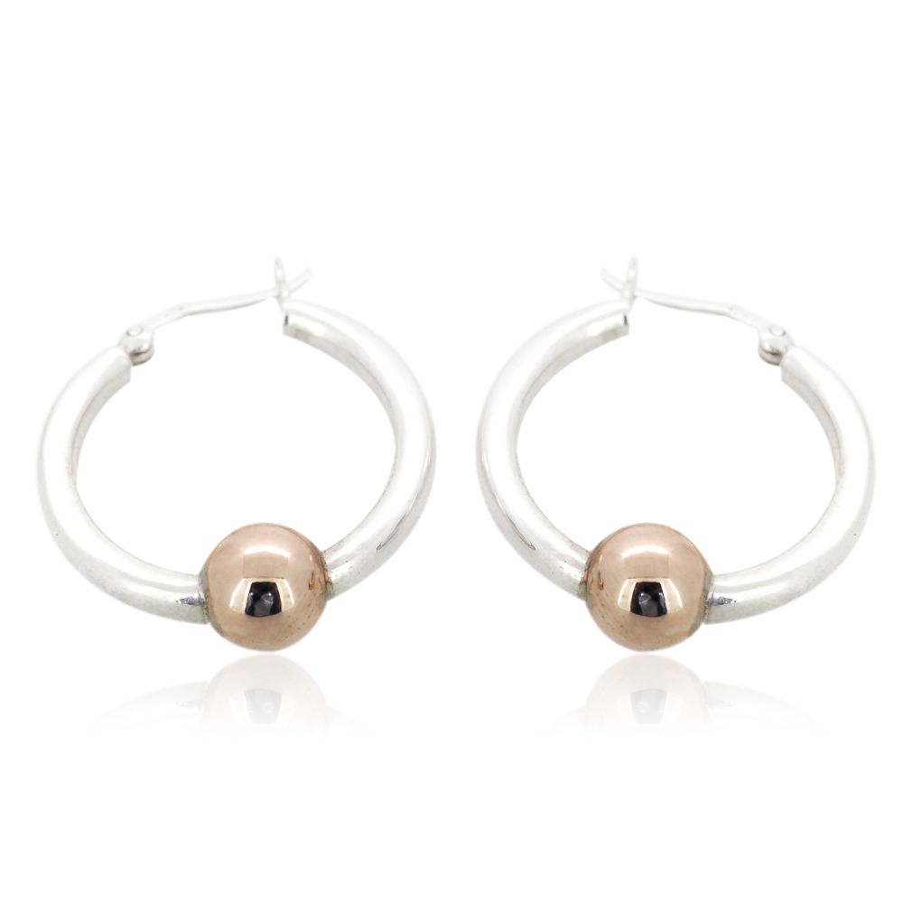 EARRINGS S/S /RGP HOOP & BALL