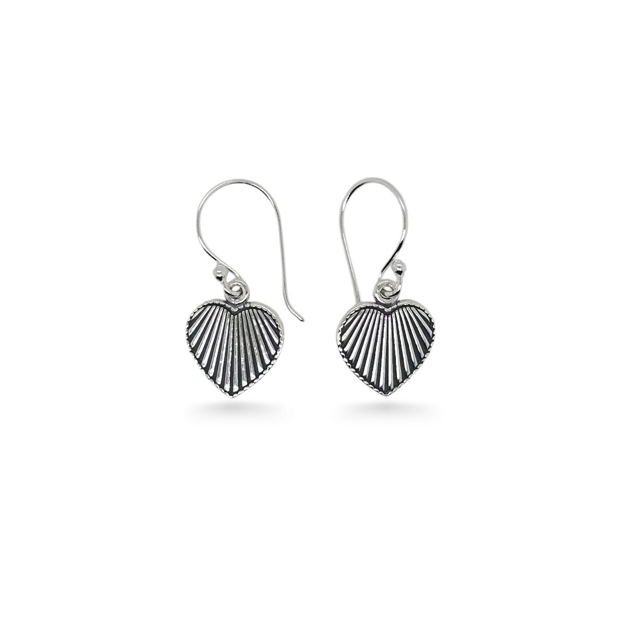 EARRINGS S/S STRIPED HEARTS