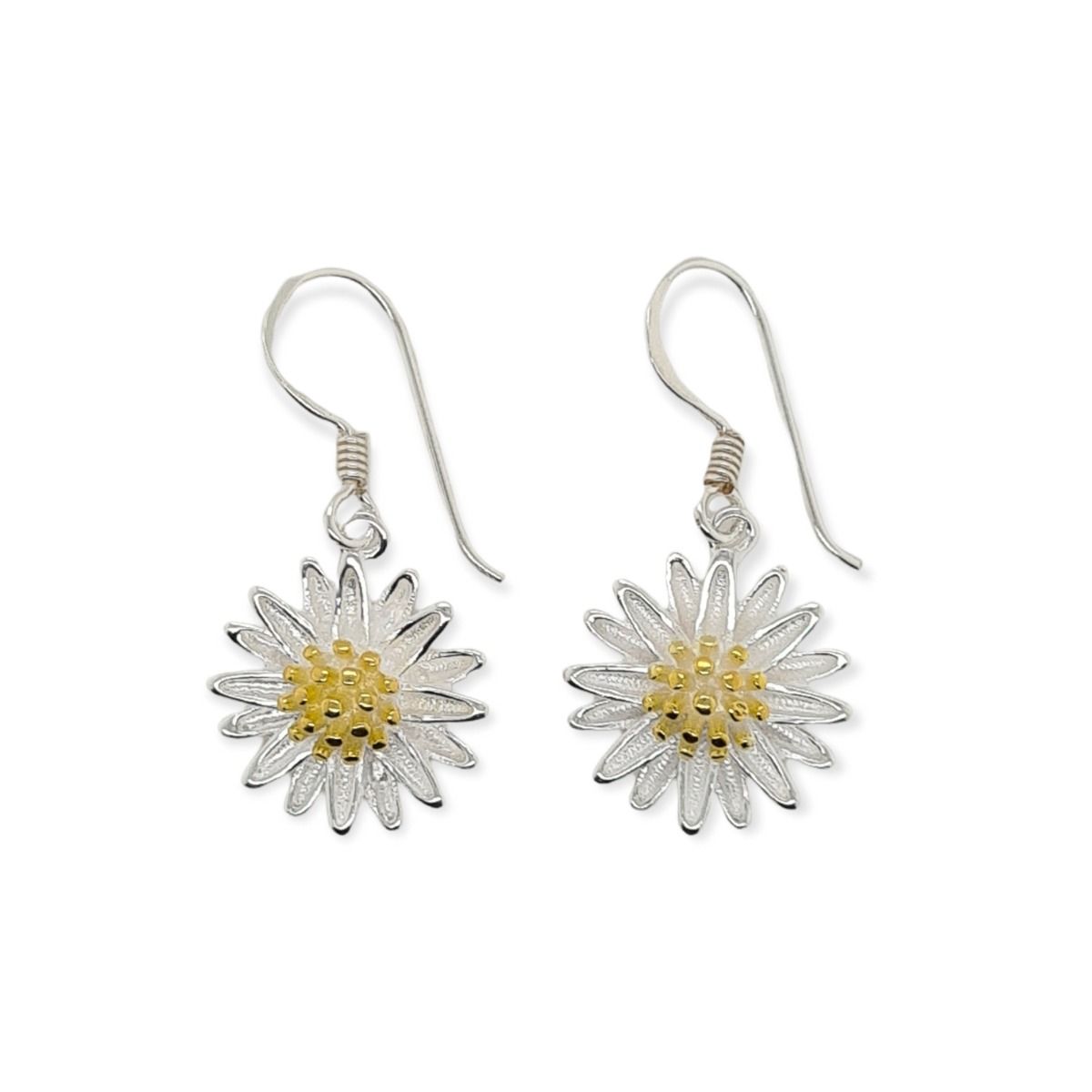 EARRINGS S/S & YGP LRG DAISY