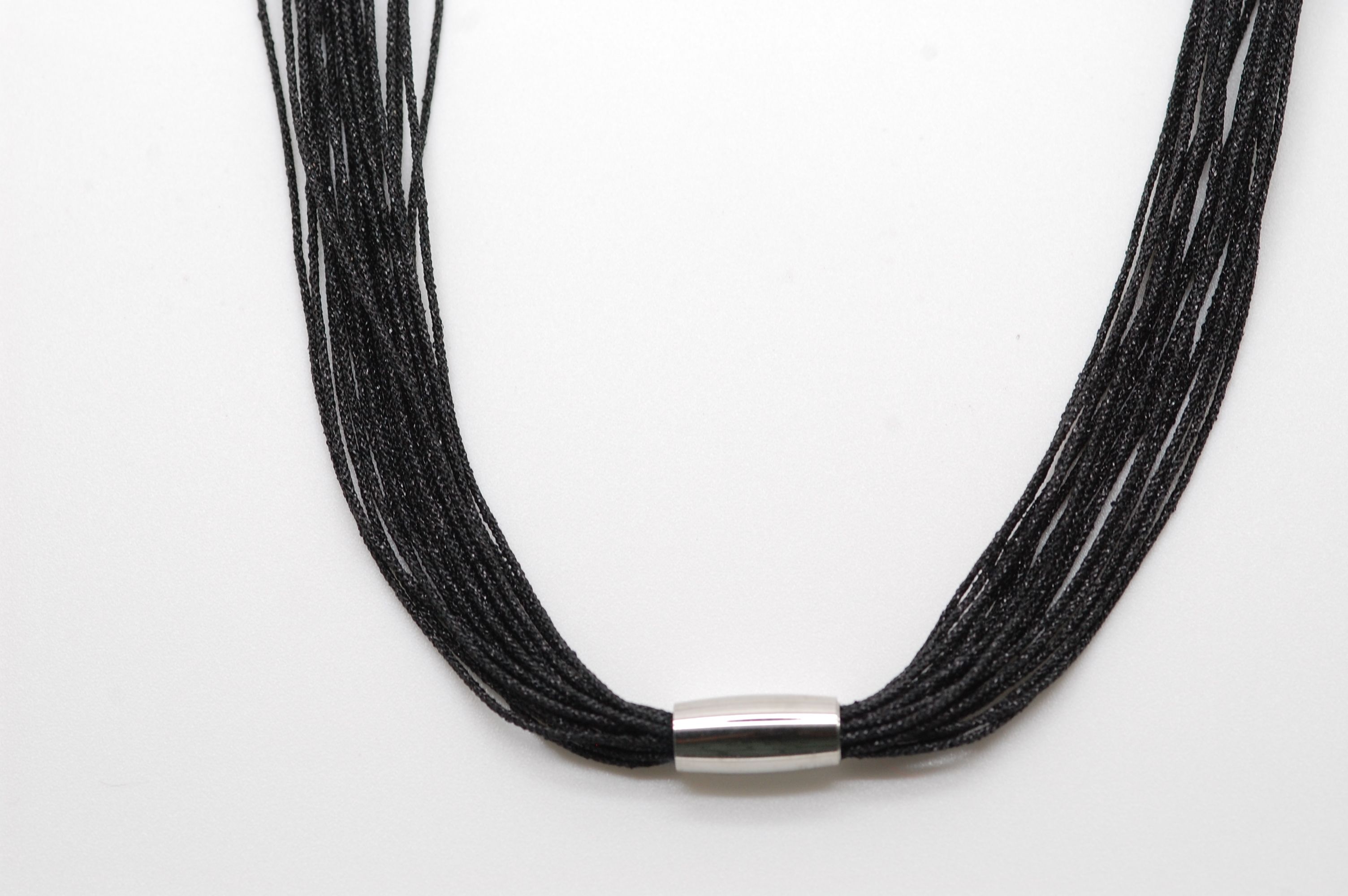 NECKLACE BLACK FASHION 45cm