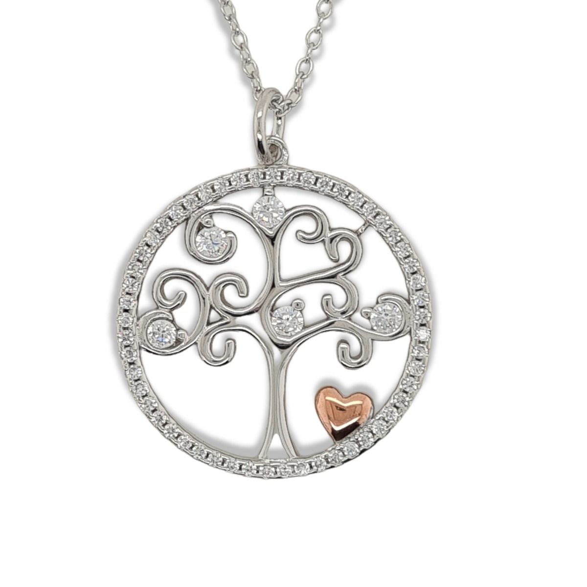 PENDANT S/S TREE WITH RGP HRT