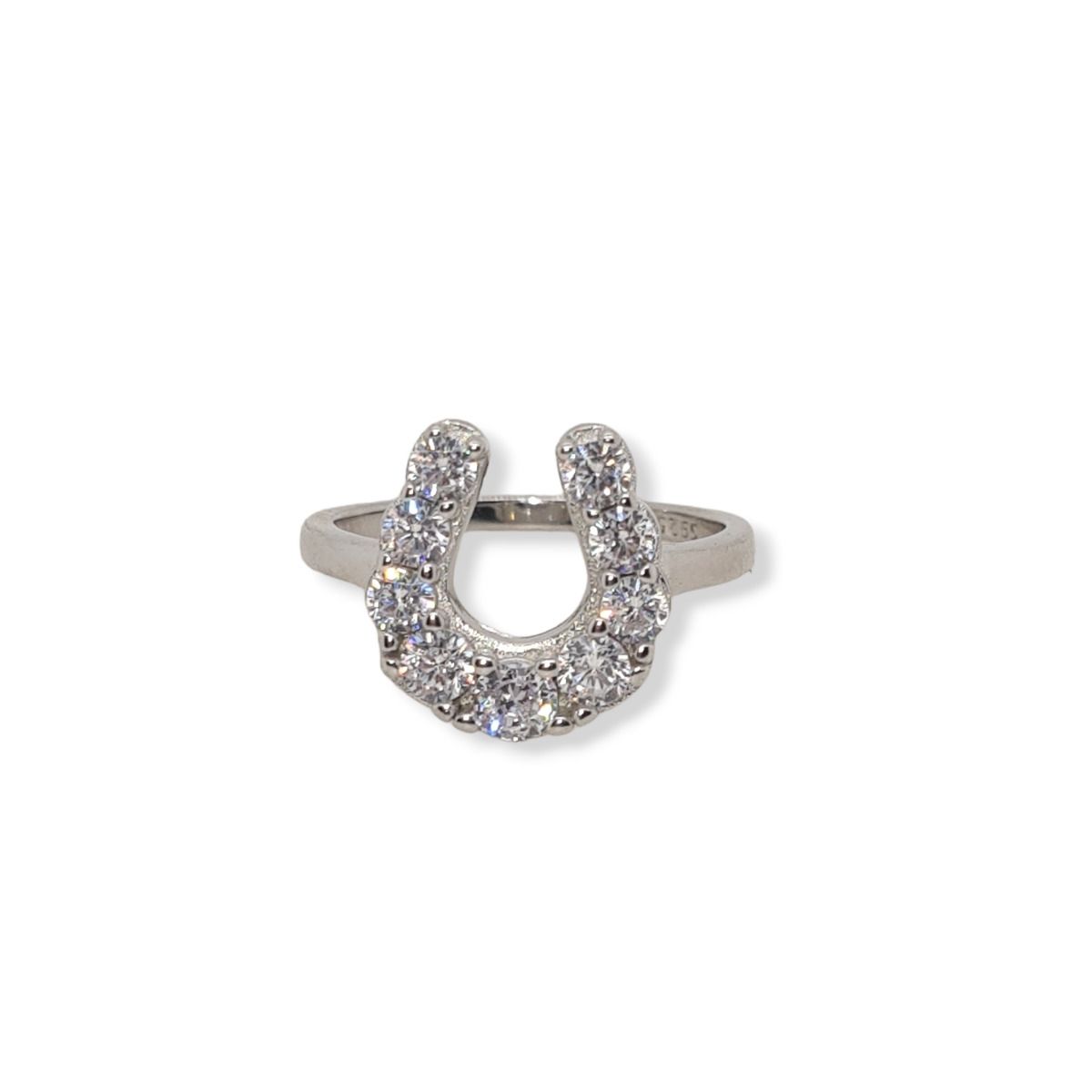 RING S/S & CZ HORSESHOE SIZE10