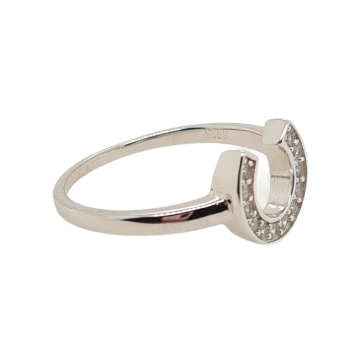 RING S/S CZ HORSESHOE