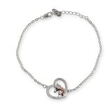 BRACELET S/S & CZ HORSE & HRT