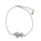 BRACELET S/S & CZ UNICORN 17CM