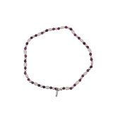 BRACELET S/S PEARL & RUBY
