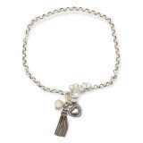 BRACELET S/S TASSELS & PEARL