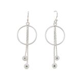 EARRINGS S/S CIRCLE +BALL DROP