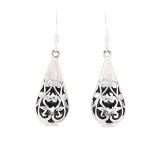 EARRINGS S/S TEARDROP FILAGREE