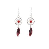 EARRINGS S/S DREAM CATCH RED