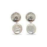 EARRINGS S/S HAM DOME & PEARL