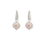 EARRINGS S/S PNK PRL DROP 8mm