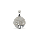 PENDANT S/S  CIRCLE PALM TREE