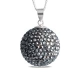 PENDANT S/S HEMA CRYS 24mm