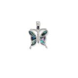 PENDANT S/S & PAUA BUTTERFLY