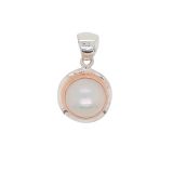 PENDANT S/S & RGP MABE PEARL