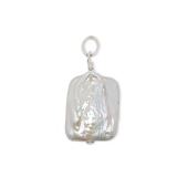 PENDANT S/S & RECT PEARL