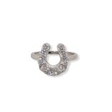 RING S/S & CZ HORSESHOE SIZE 9