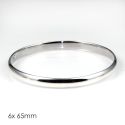 BANGLE S/S 6 X 65mm 1/2 ROUND