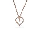 NECKLACE S/S & RGP HEART CZ