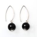 EARRINGS S/S BLACK AGATE