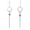 EARRINGS S/S CIRCLE BALL DROPS