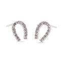 EARRINGS S/S CZ HORSESHOE