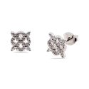 EARRINGS S/S CZ SQUARE