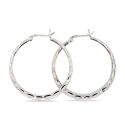 EARRINGS S/S DIA-CUT HOOPS