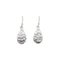 EARRINGS S/S HAMMERED TEARDROP