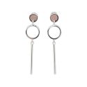 EARRINGS S/S RND STUD BAR DROP