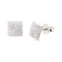 EARRINGS S/S SQUARE DIA/CUT