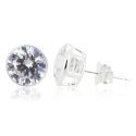 EARRINGS S/S & 10mm CZ RUBOVER