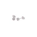 EARRINGS S/S & 4mm CZ RUBOVER