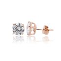 EARRINGS S/S RGP 7mm CZ STUDS