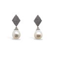 EARRING S/S CZ & F/WATER PEARL