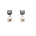 EARRING S/S CZ & F/WATER PEARL