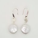 EARRING S/S & RND DISC PEARL